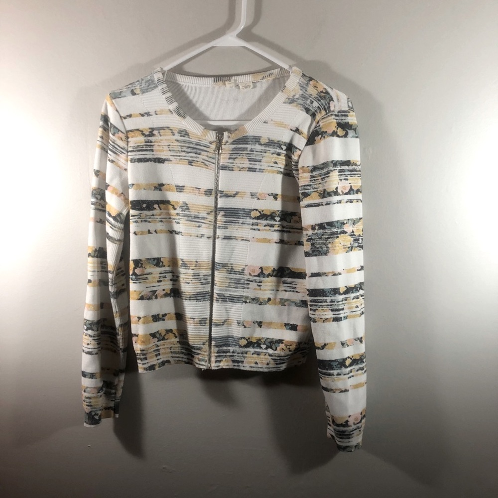 Women’s Anthro Moth Array Zip Cardigan Size Small - image 3